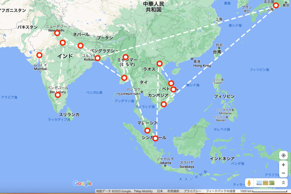 東南アジアのマップ