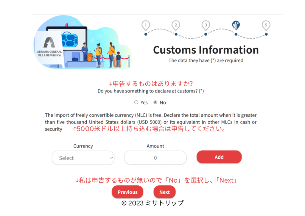 申告するものがある場合のみ入力