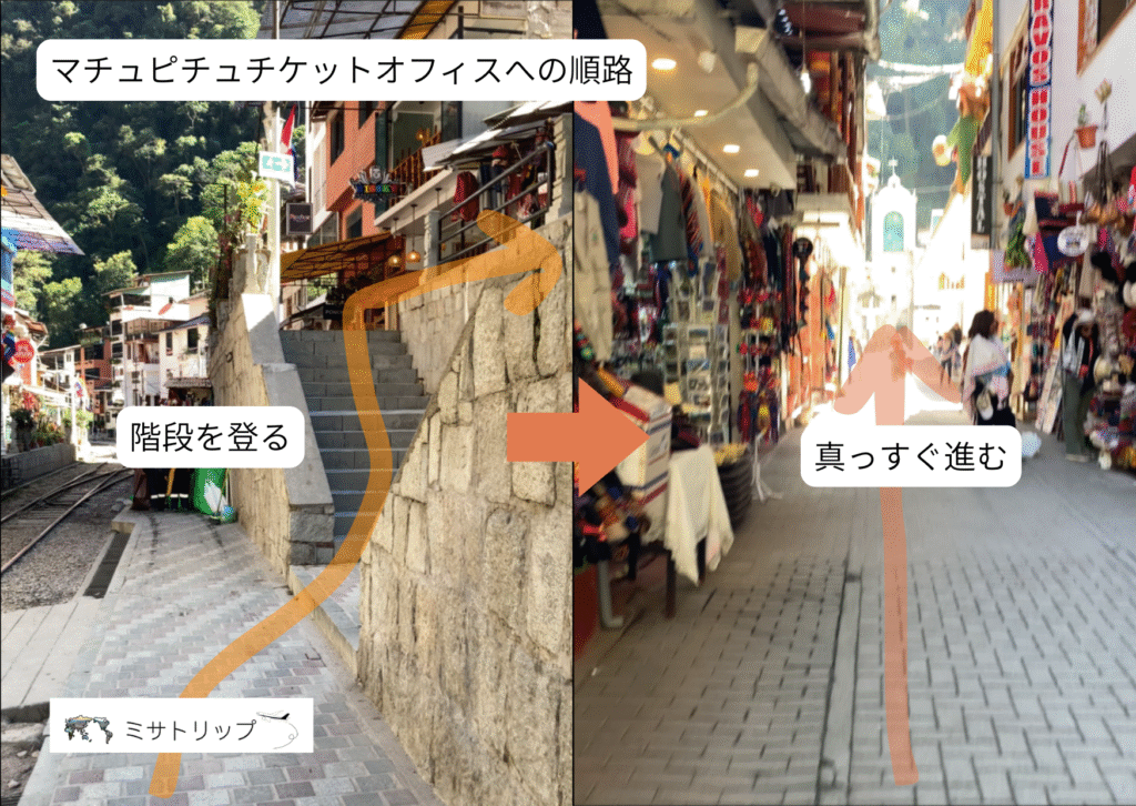 階段を登って真っすぐ歩きます
