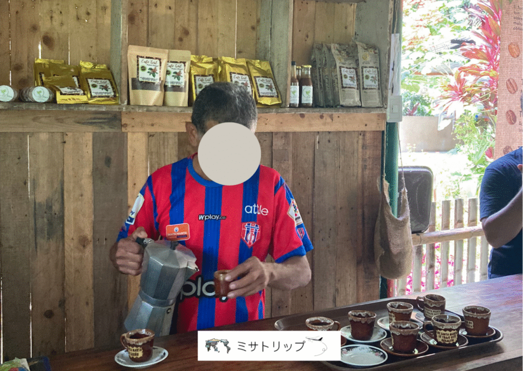 直火式エスプレッソでコーヒーを試飲