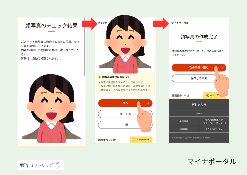 顔写真をアップロードする