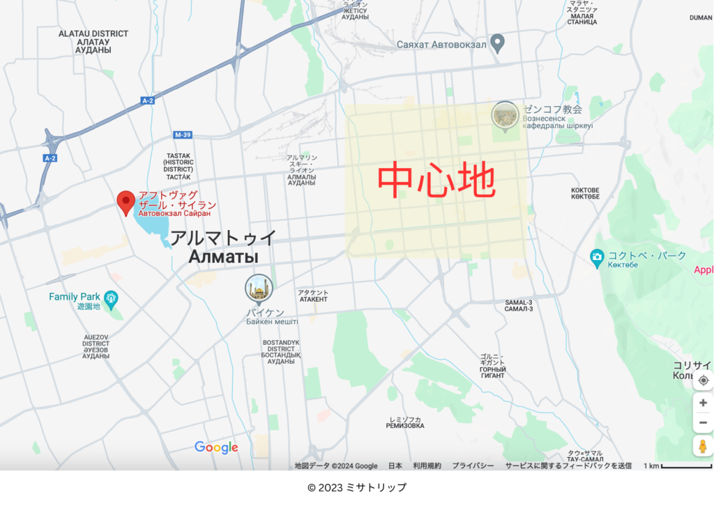 アルマトイの地図